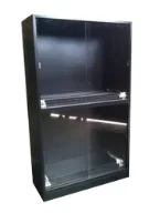 Armario Metálico con Puertas Corredizas de Vidrio