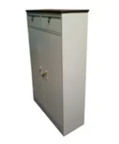 LIBRERA METALICA VERTICAL CON GAVETAS EN LA PARTE SUPERIOR