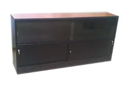 LIBRERA HORIZONTAL CON PUERTAS DE VIDRIO Y METAL