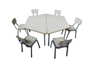 JUEGO HEXAGONAL (2 MESAS Y 6 SILLAS)
