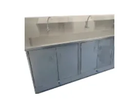 MUEBLE DE ACERO INOXIDABLE CON 2 POCETAS