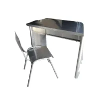 ESCRITORIO CON SILLA DE ACERO INOXIDABLE PARA ÁREAS ESTÉRILES