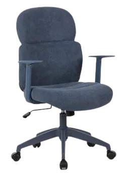 SILLA ERGONOMICA TAPIZADA AZUL
