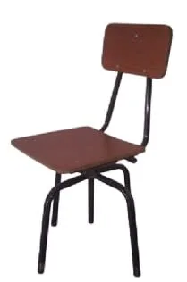 SILLA GIRATORIA MADERA Y METAL