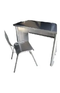 ESCRITORIO CON SILLA DE ACERO INOXIDABLE PARA AREAS ESTERILES